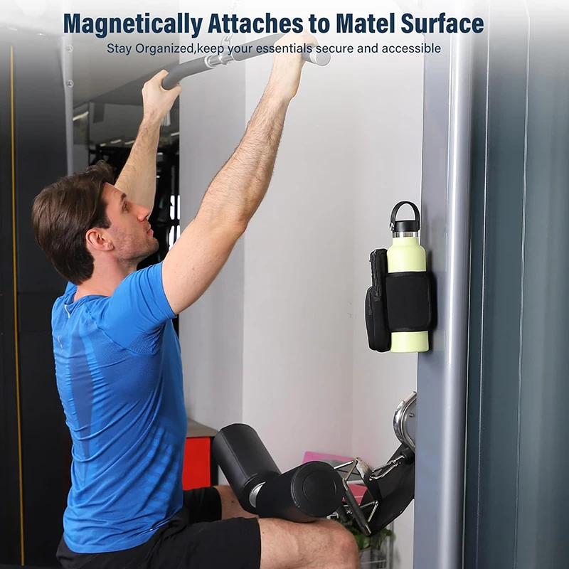 Sports Magnetic Gym Water Bottle Holder Magnet Bottle Cup Carrier Phone Pouch Water Bottle Bag