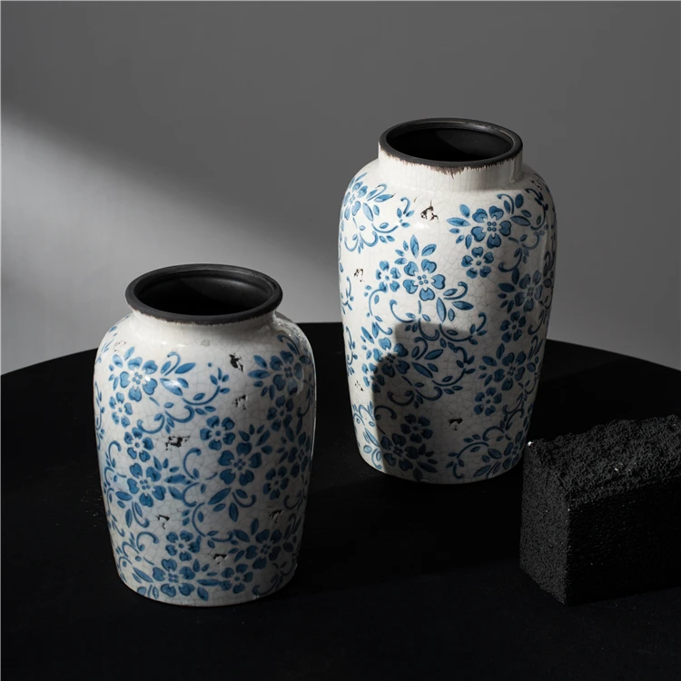 Лидер продаж домашняя Свадебная Центральная синяя и белая фарфоровая ваза современная керамическая для цветов в скандинавском стиле