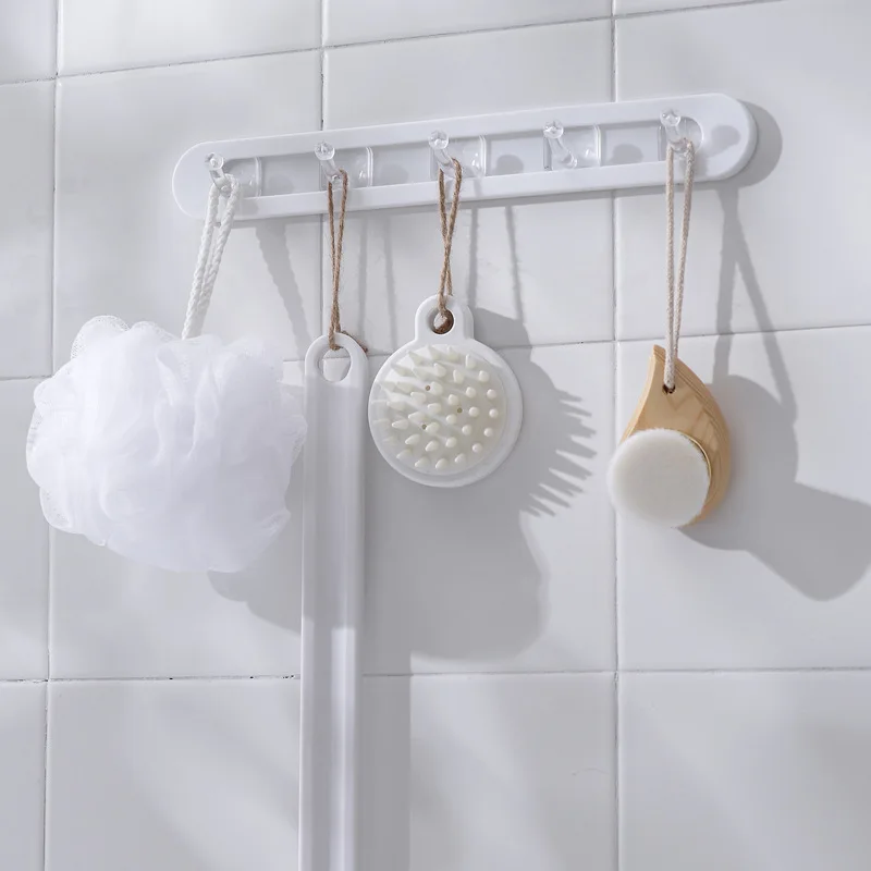Bathroom punch-free strong adhesive coat hook towel hanger door rear wall hanging sliding hook