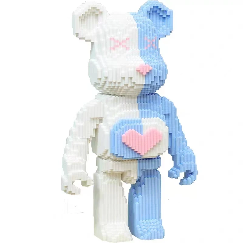 Развивающие игрушки креативный медведь большая модель Bearbrick 55 см с подсветкой строительные блоки для подарка на день рождения