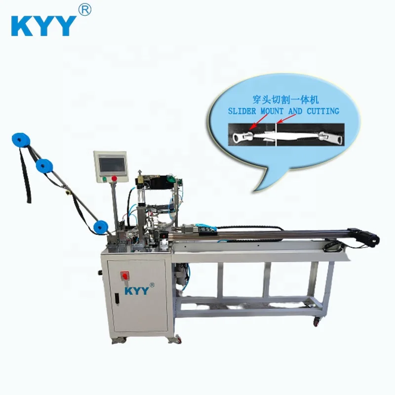 KYY Auto Mounting Slider Cutting Machinery Zipper Making Machinery Nylon Zipper Making Machine