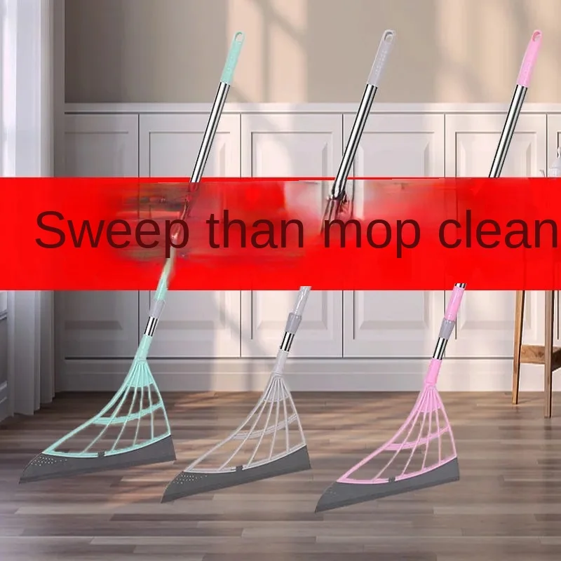 Long Handle Floor Cleaning batch water Broom scrub with TPR rubber Squeegee wiper in