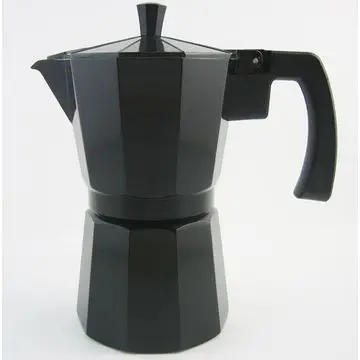 Pengrui Black Aluminum Moka Coffee Machines 3 Cup Espresso / Moka Stovetop portable Coffee Maker