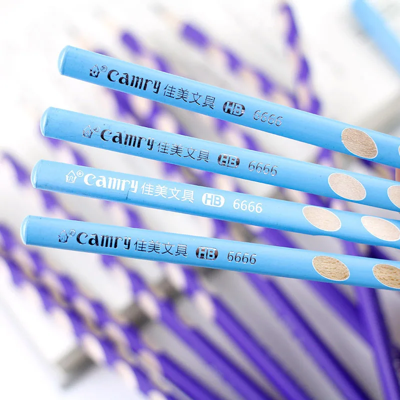 12pcs/set Student Correction Grip Posture Writing Painting HB Pencil Set Solid Wood Pencils Creative Stationery Pen for Kids