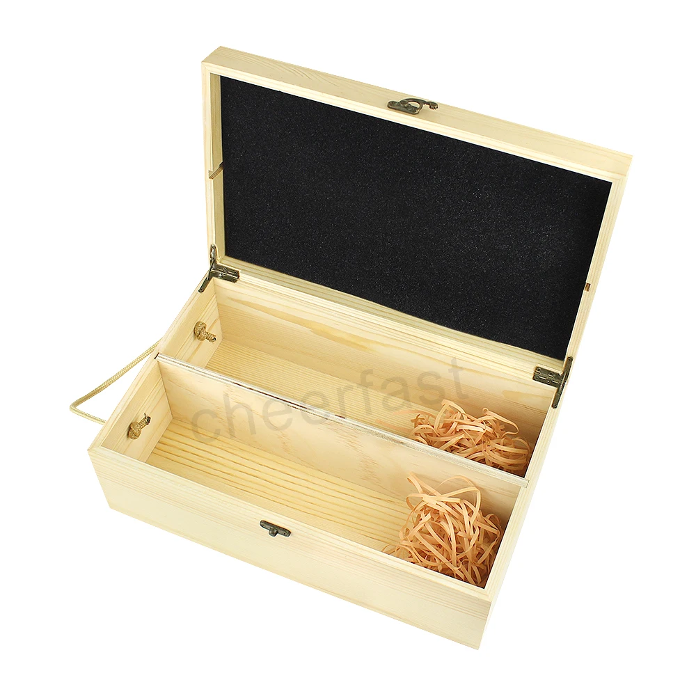 High-Grade Simple Shape Natural Color Wood Box Diy Lovers Natural Wood Boxes For Jewelry Unfinished Rectangle Wooden Box