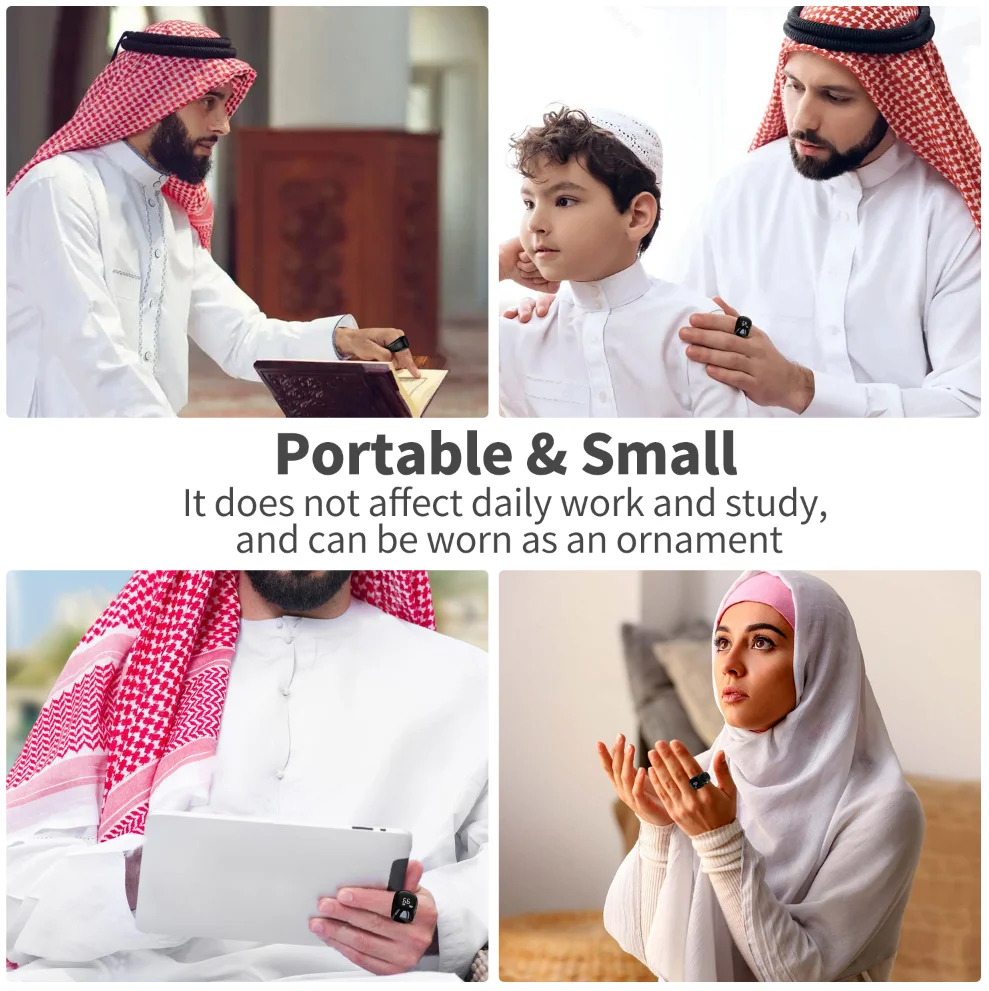 Умное кольцо Tasbih Tally Counter для мусульман Zikr Ring Digital Tasbeeh 5 Молитвенное мусульманское подарки вечеринки