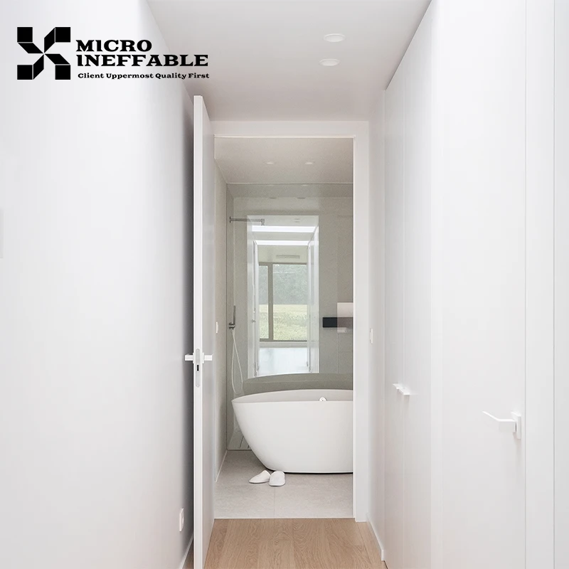 Factory Price European Style Modern Solid Interior Bedroom Door Wooden Frameless Door