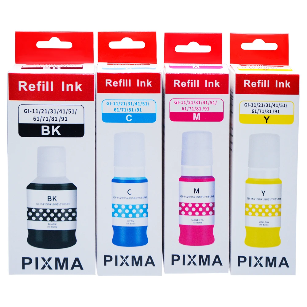 AOMYA premium ink GI-11 GI-71 Refill Kit for CAN G2160/G3160/G1020/G2020/G2021/G2060/G3020/G3021/G3060 Water dyebased In