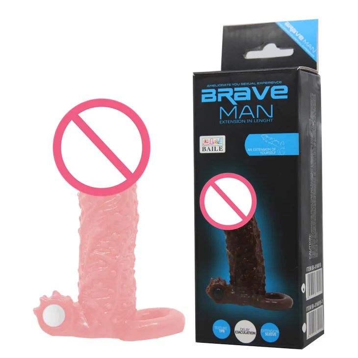 The Newest Product Soft Performance Penis Sleeve Vibrating Realistic Penis Extension Extender Cock Sleeve