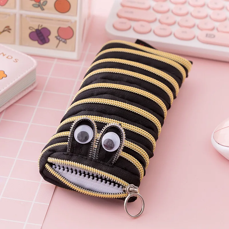 New Designer innovation cute whole zipper pencil bags unique kawaii monster pencil case for school boys