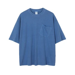 2021 premium thicker cotton pocket design wash t-shirt oversized black washed tee tshirt