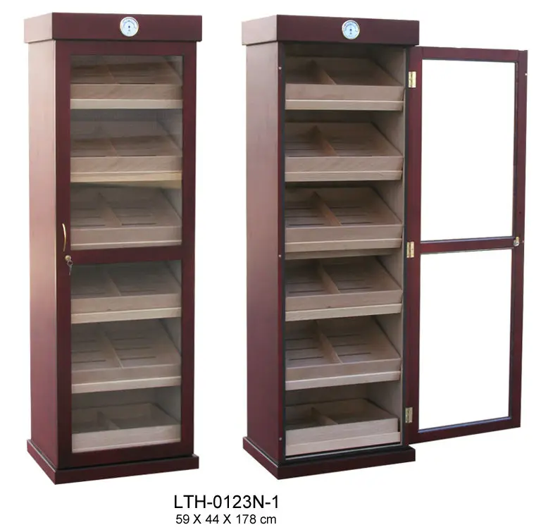 Large LED Cedar wood Lined Trays Display 2000ct wooden cigar cabinet Humidor Box