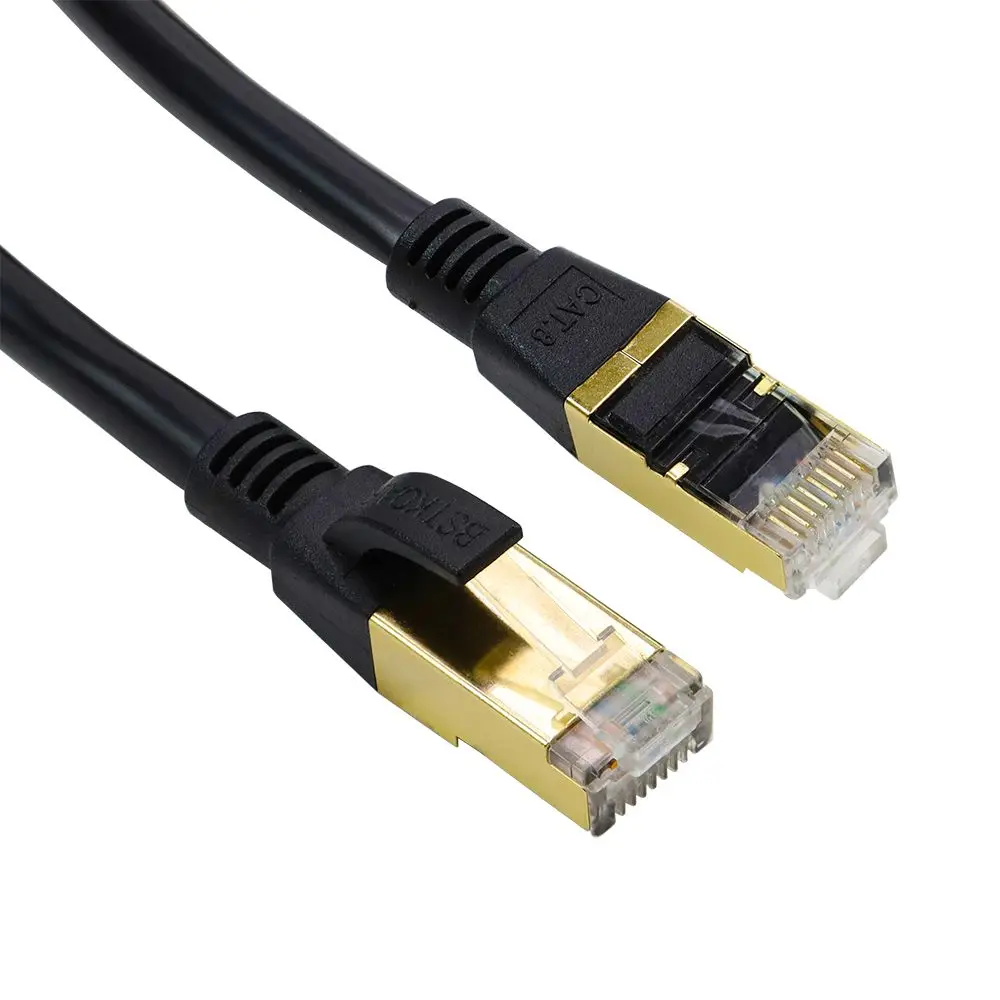 Best Cat 8 Ethernet Round Panel Mount Extension 28AWG Ethernet Cable RJ 45 for Gaming Streaming Laptop