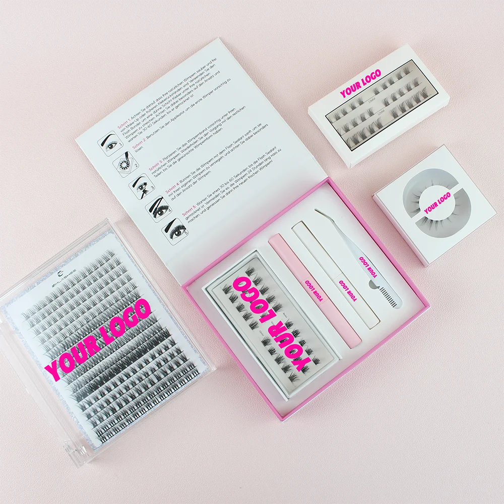 Wholesale private label Individual Eyelash Clusters pre cut girl Segmented lashes new diy eyelash extension kits Good quality