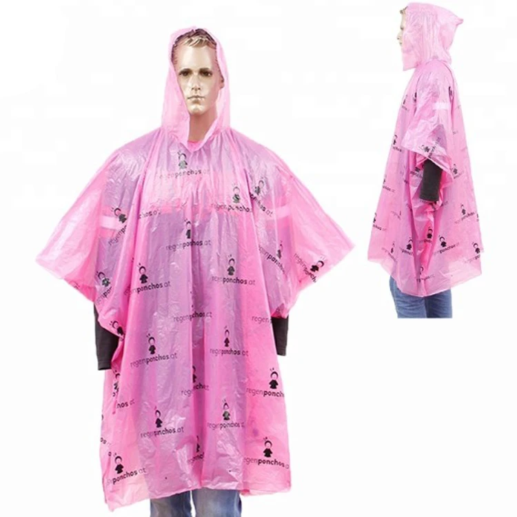 pass reach factory overall printed disposable pink raincoat rain poncho