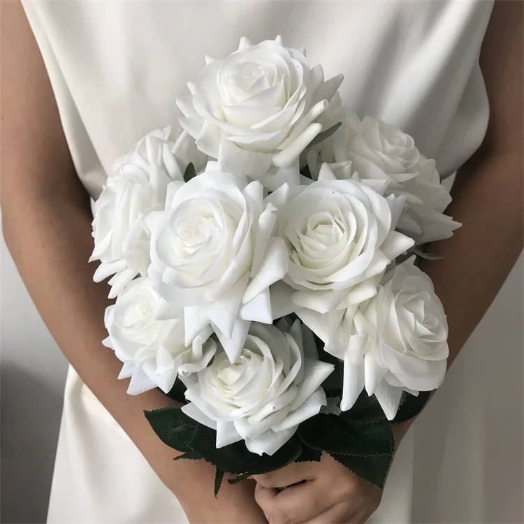 YC 2902  centerpiece flower real touch artificial roses latex decorative flowers for decoration wedding artificial