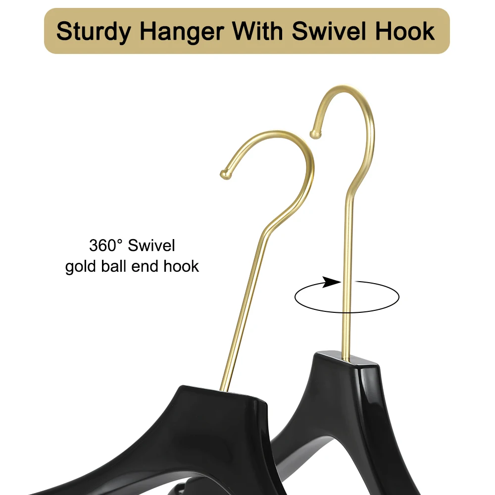 LINDON OEM Custom Adult Luxury Quality Black Acrylic Coat Hanger for Clothes