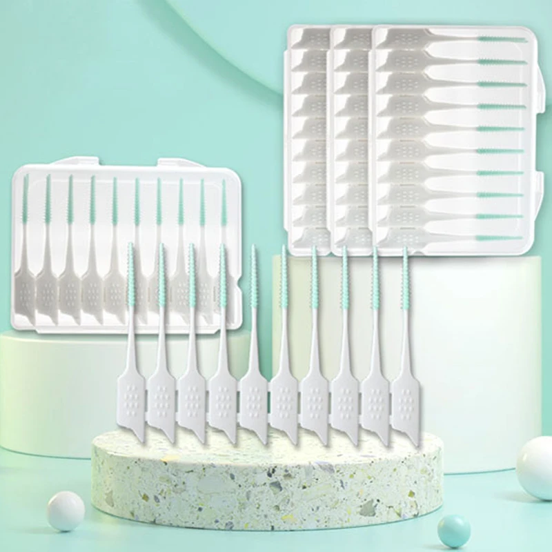 PP Or Rubber Reusable Personal Care Teeth Cleaning Oral plastic toothpick Interdental Brush.