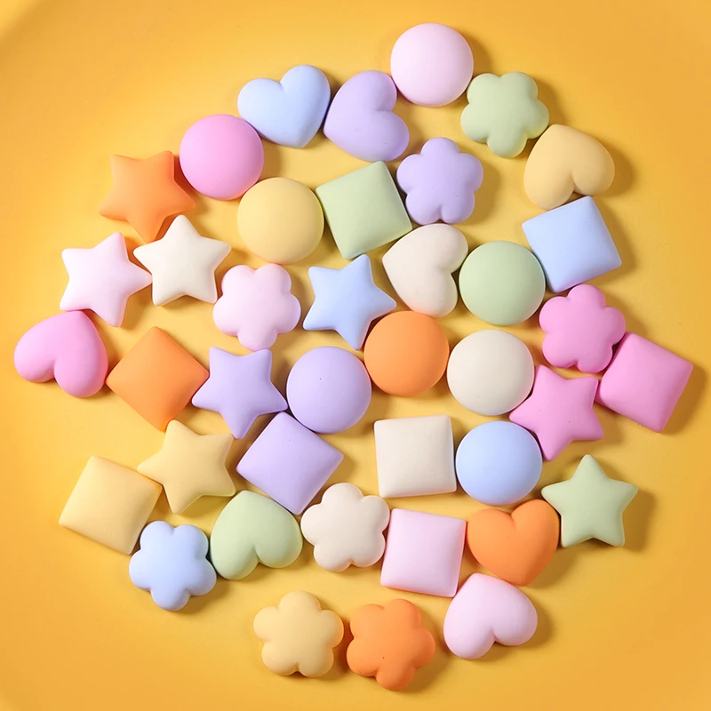 hot sale resin charms heart Valentine cabochon mix shape resin flatback slime beads