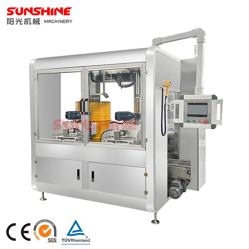 Fully Mental Plastic Drum Bucket Filling Machine for 200L 1000L Drum IBC Container Tank Weighing Filling Palletizer Machine line