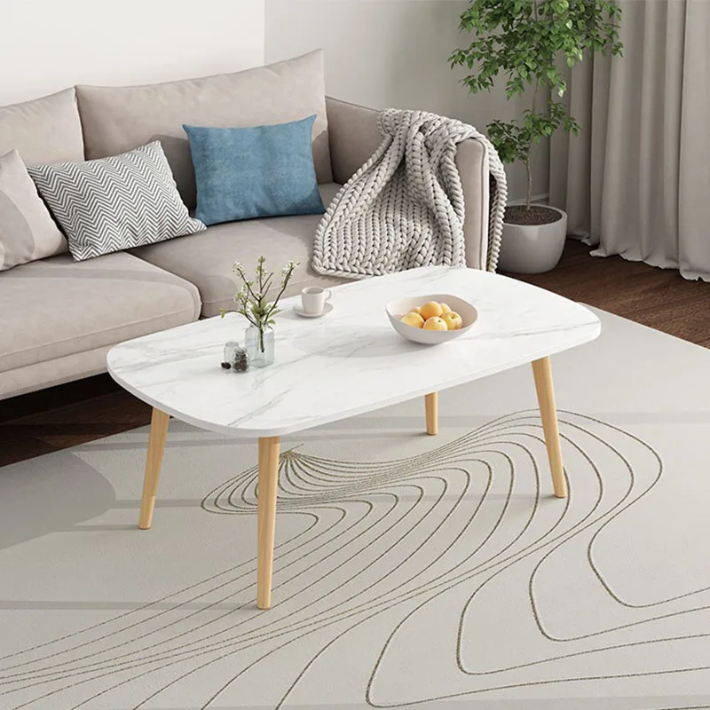 QUAWE Simple European Style Creative Tea Table Small Apartment Square Coffee Table TV Cabinet