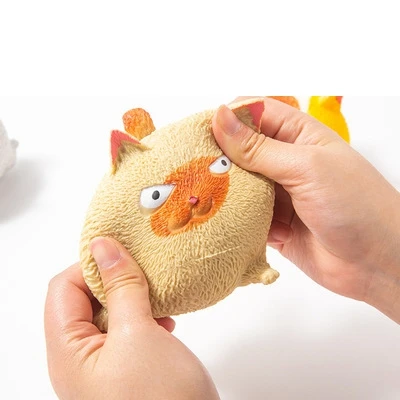 DS701 Pinch Cat Pet Toys Decompression Big Face Angry Cat Flour Vent Ball Pinch Squeeze Toys Animal Cat Stress Relief Toys
