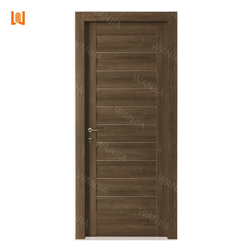 WANJIA Residential Room Wooden Doors Modern Wooden Interior Doors Wooden Flat Doors