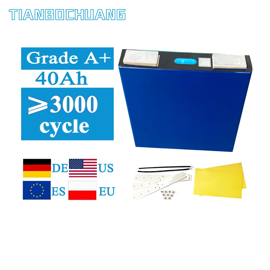 Manufacturer From China 40ah 50ah 60ah Lifepo4 Battery Cell 3.2v 400ah Lifepo4 100ah 200ah Cell 3.2v Flat Lifepo4 Battery Cell