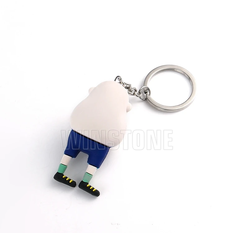 Custom 3D Soft PVC Figure Toys Cute Dustbin Keychain