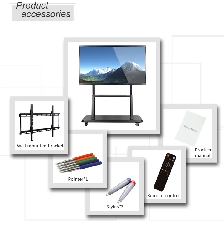 75 inch 4k led monitor all in one pc screen smart promethean interactive whiteboard