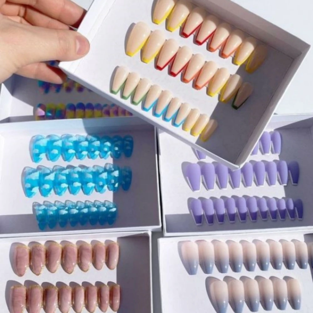 Accept OEM ODM Half Cover Press On Nails Full Mixed Color ABS False Nails Salon Quality Nail Suppliers