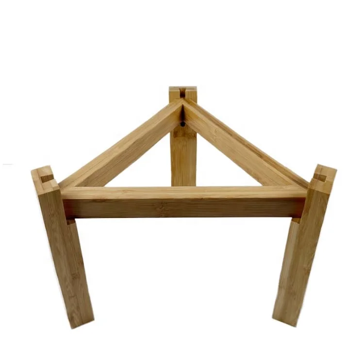 WDF Custom Indoor Wooden Flower Stand Designs Flower Display Stand Rack Extendable Bamboo Plant Stands For Home