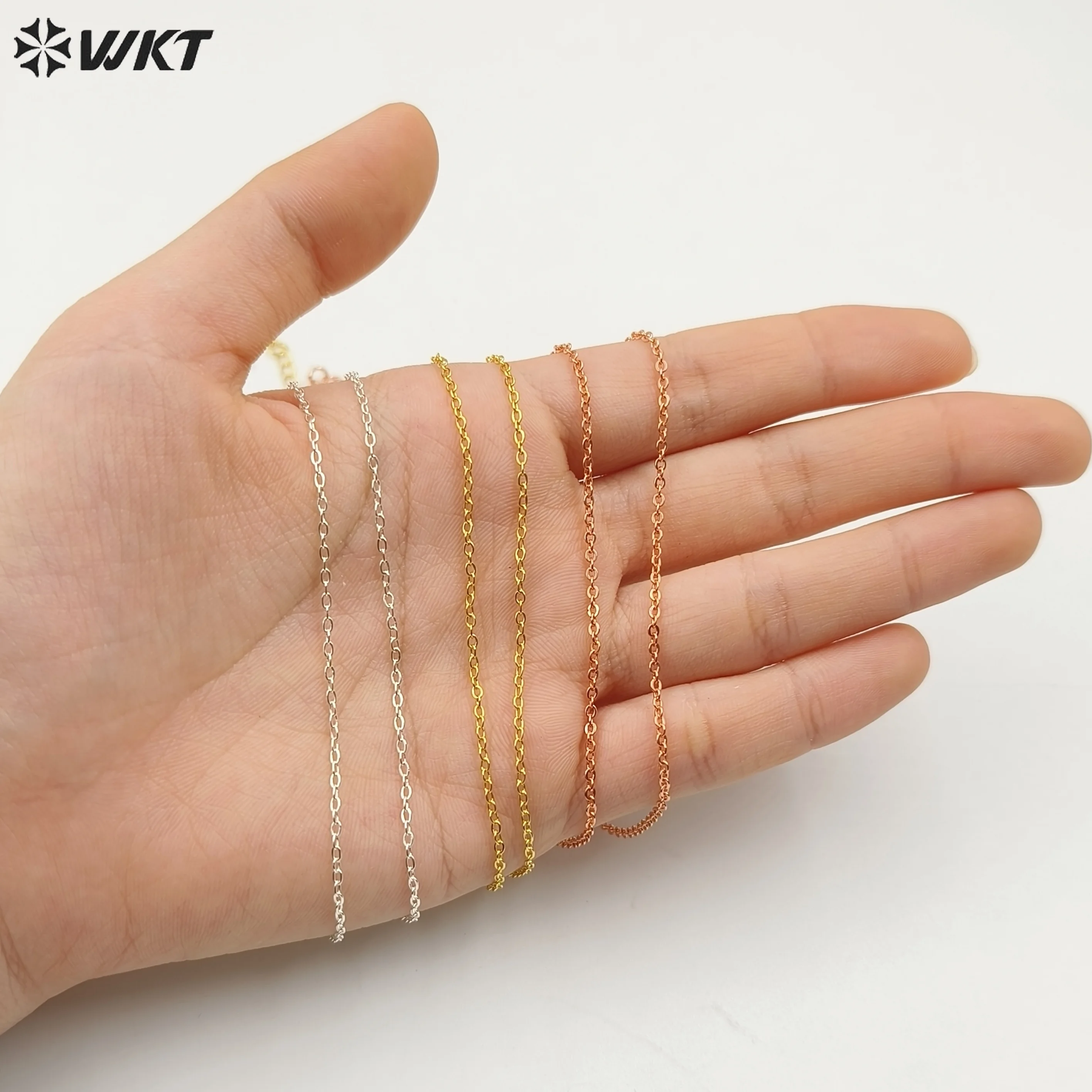 WT-N1043 WKT New Necklace Fashion Jewelry Best Electroplated Resist Tarnishable Brass Necklace Chain