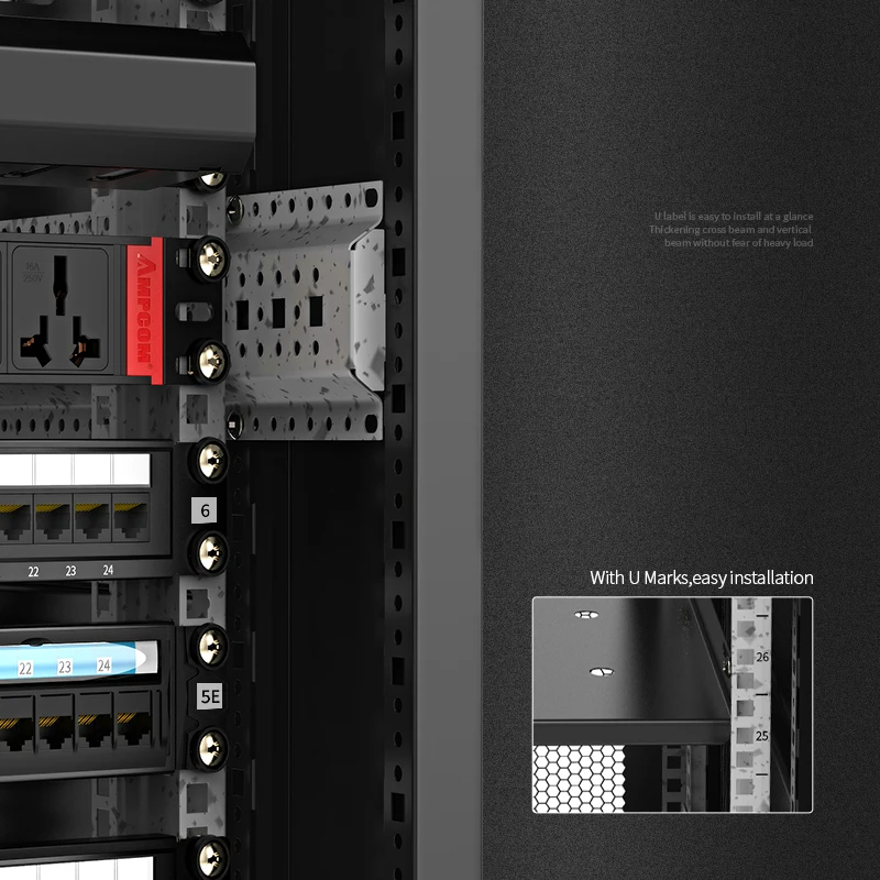 Серверная стойка AMPCOM 6u 9u 12u 15u 18u 22u 27u 32u 37u 42u 47u 19 дюймов черная стальная металлическая