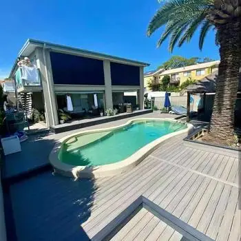 Outdoor Wood Plastic composite Deck  wood  flooring  Double color floor  3D embossed WPC flooring composite deck tile