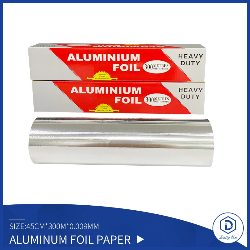 
45cm*300m*0.009mm Aluminum foil paper Aluminum foil roll High quality aluminum foil for food packaging 