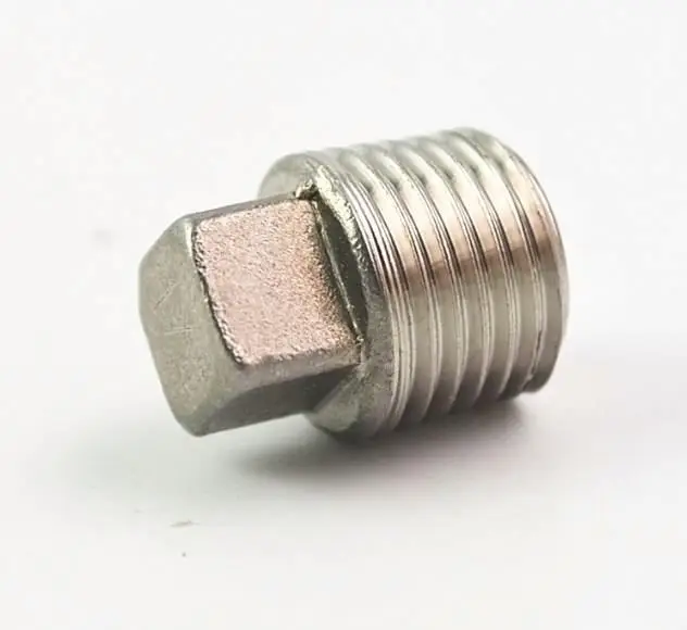 Наружная резьба 1/4 дюйма, SS304, квадратная головка, наружная розетка, фитинги для труб, конец 304, нержавеющая сталь