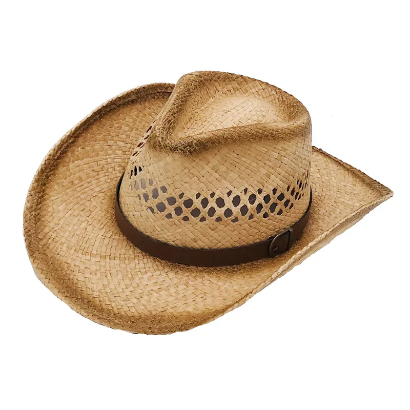 Women Summer Foldable Palm Leaf Cowboy