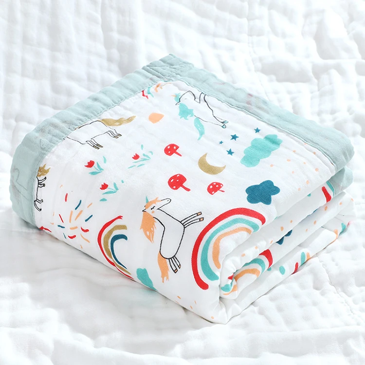 Wholesale variety of 6 layers cotton baby blanket for newborn