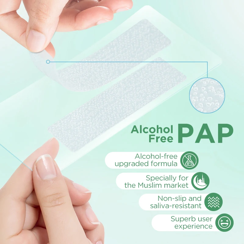 Double White PAP Teeth Whitening Strips Private Label Mint Coconut Oil Charcoal Flavours Strips Teeth