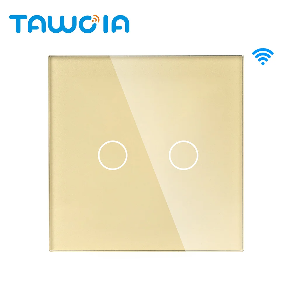 Tawoia Wi-Fi 2 банды выключатель с помощью одножильного только 86*86 мм стеклянные панели разъем водонепроницаемый беспроводной