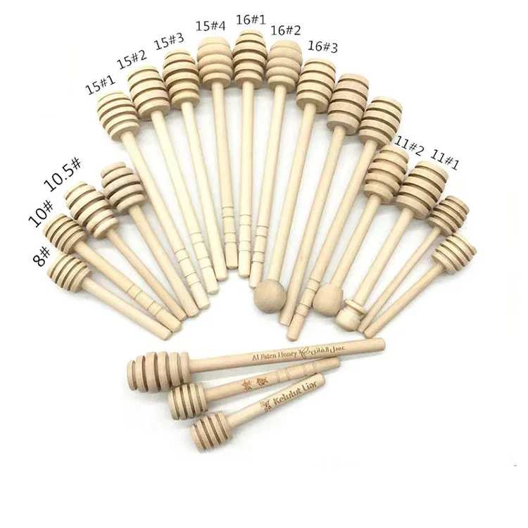 Natural Customized Logo household Wooden Honey spoon mini wooden honey stick honey wooden sticks 10cm