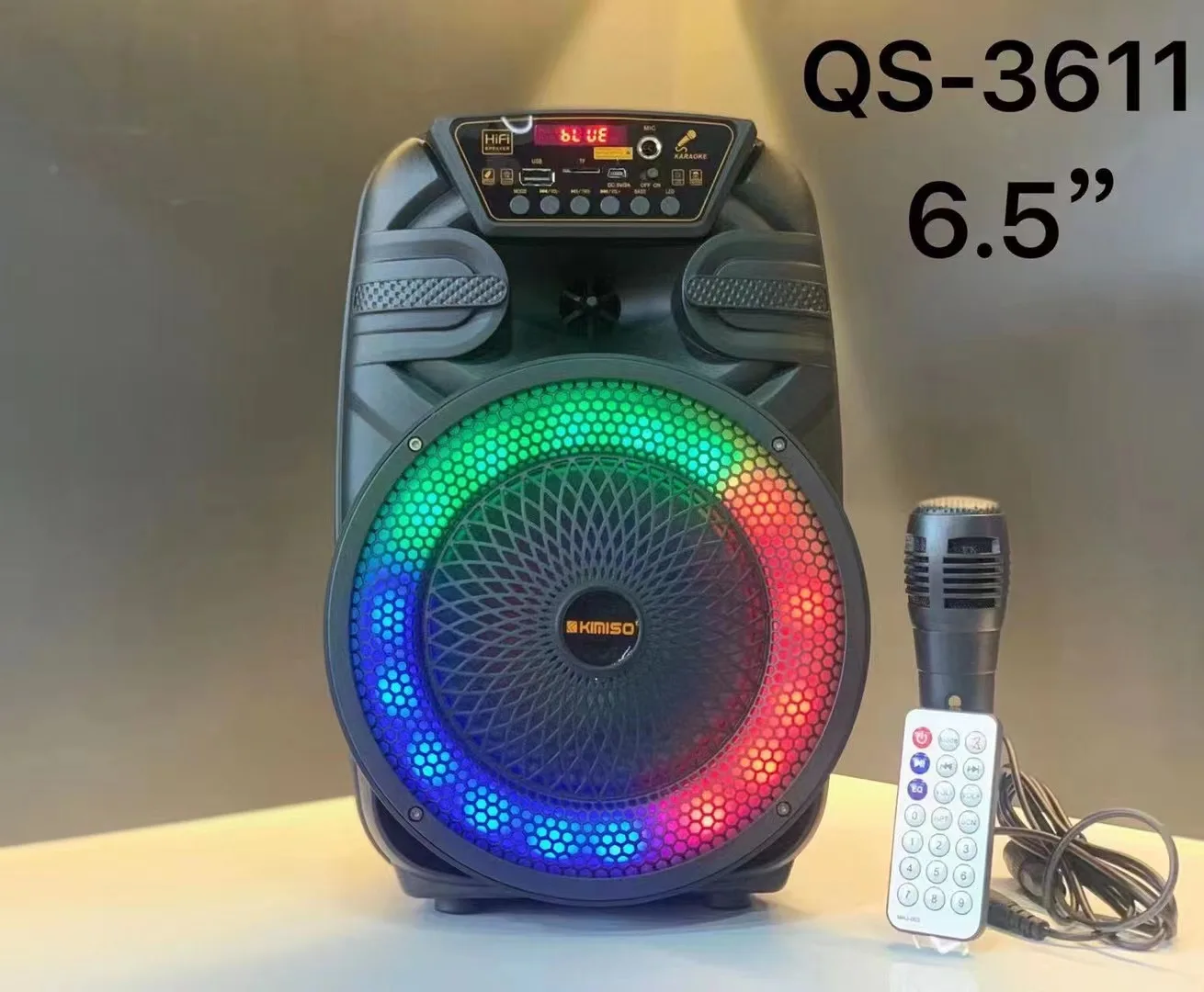 KIMISO QS3611 фабрика готова к отправке производителя 6 5 дюймовый портативный Вечеринка Dj беспроводной динамик на колесиках