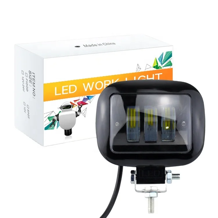 lkt 12V LED Work Light 6D Lens led bar 30W Round Square Headlight for Car 4WD ATV SUV UTV Trucks 4x4 Offroad Driving Lights