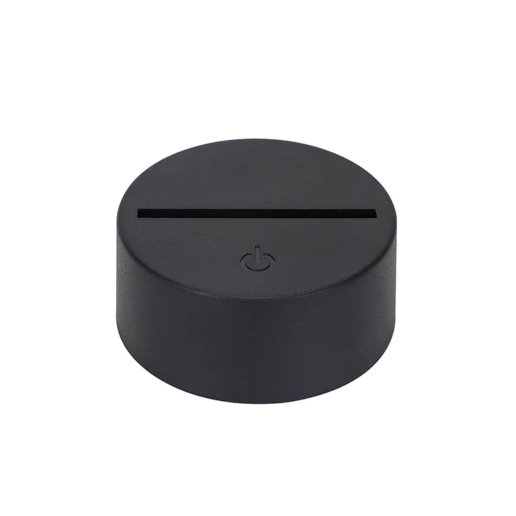 RGB LED Lamp Bases for 3D Led Night Light Acrylic Black 3D LED Lamp Night Light Touch Base with USB Cable and Remote Control