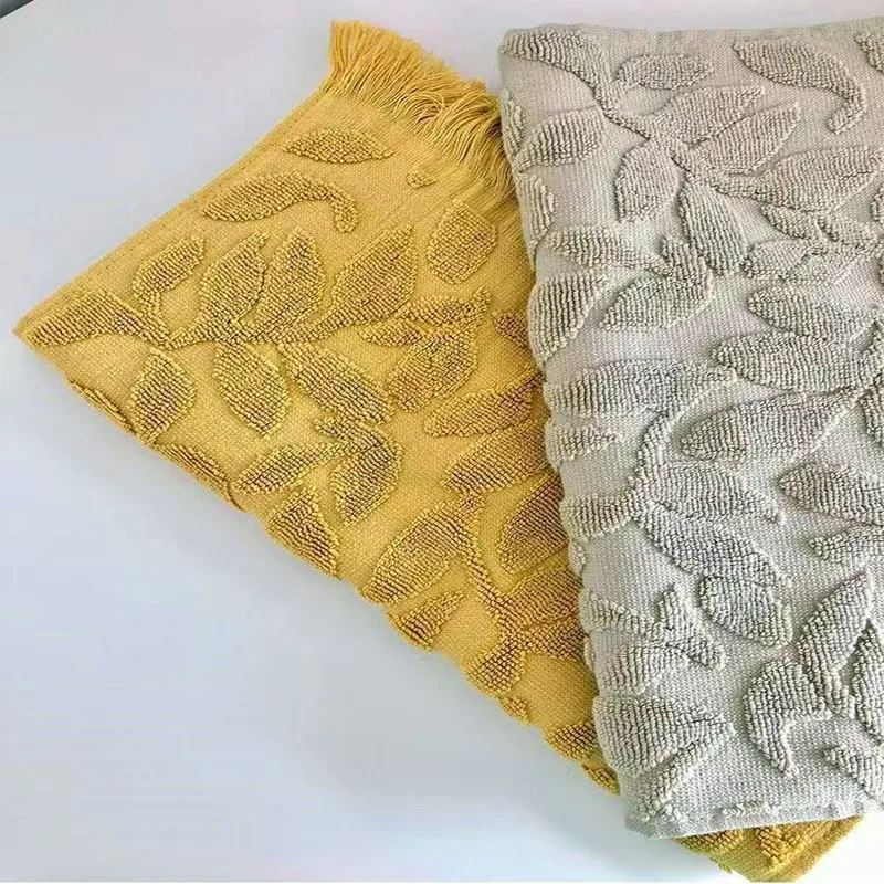 Custom wholesale 100% organic cotton terry jacquard luxury thick bath beach towels with embossed logo