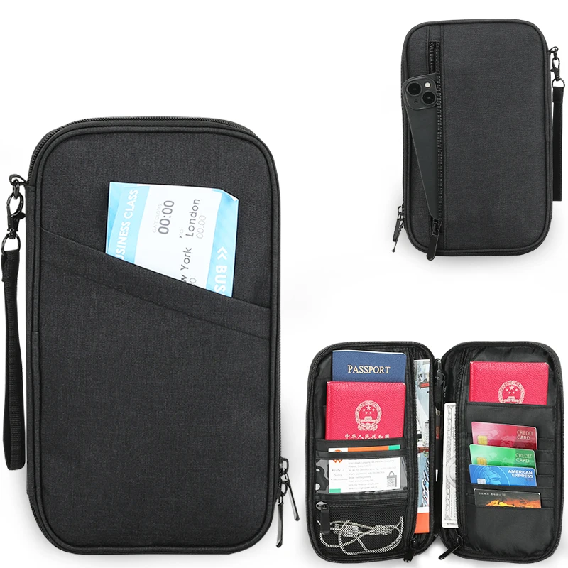 Premium Rfid Blocking Passport Wallet Waterproof Passport Holders Bag for Men Traveling Document Organizer Credit Cards Case