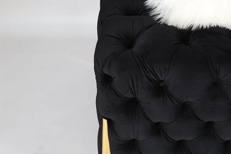 Hot Sale Living Room Funiture Modern Black And White Stainless Steel Frame Sofa