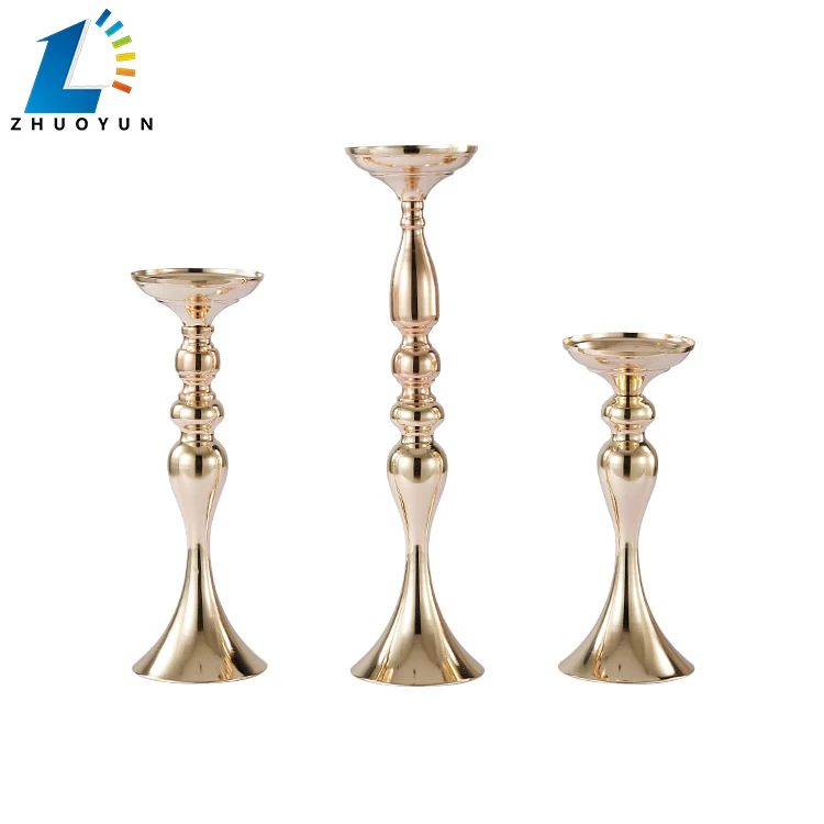Zhuoyun Handmade Table Centerpiece Festival Party Home Wedding Decoration Gold Metal Vase