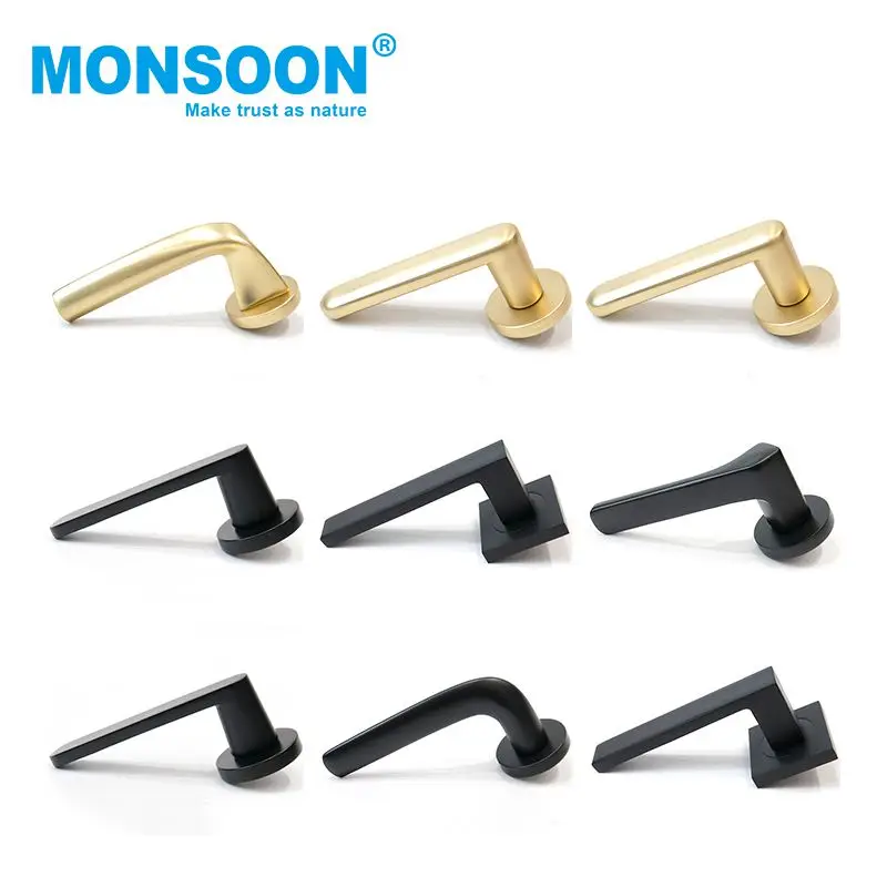 wholesale external brass zinc plated apartment wooden pull handle door handles with key lock